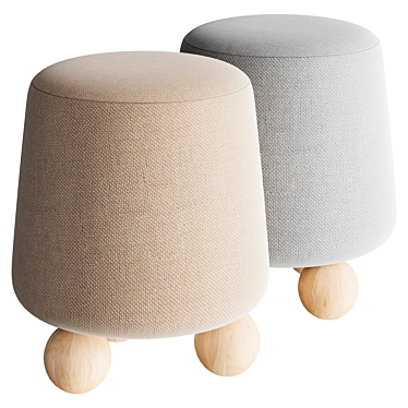 Chic Modern Kelly Wearstler Pouf 3D model image 1 