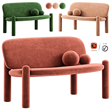 Stylish Tottori Sofa by Driade 3D model image 1 