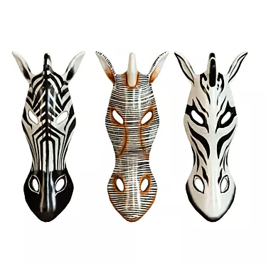 Safari Zebra Mask Set 3D model image 1 