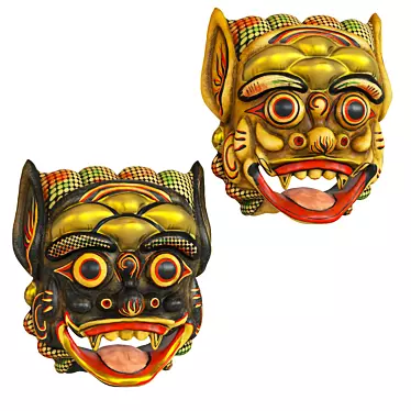 Ethnic Balinese Barong Mask 3D model image 1 