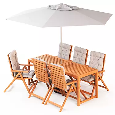 NAMMARO Table + 6 reclining chairs and umbrella IKEA