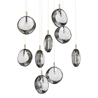  BOMMA Style Clear Lens Chandelier 3D model image 1 