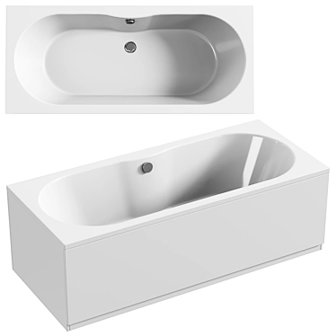 Title: Wave Double-Ended Bath Set 3D model image 1 