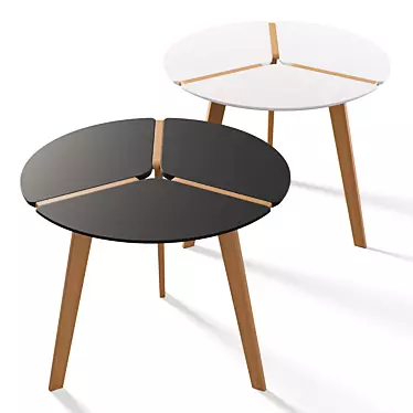 Table PEONY D90 black/white/solid beech