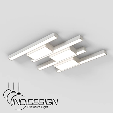 Modern White Metal LED Ceiling Light 3D model image 1 