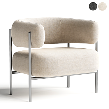 Elegant Modern Blanc Armchair 3D model image 1 