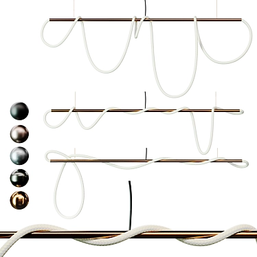Elegant Tracer Bar Pendant Light 3D model image 1 