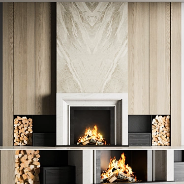 High-Quality Fireplace Model for VRay 3D model image 1 