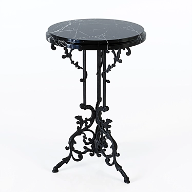 Iron Table with Marble Top 3D model image 1 