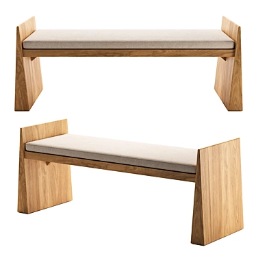 Stylish MARCO Accent Bench 3D model image 1 