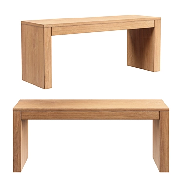 LaRedoute Vova Oak Bench 3D model image 1 