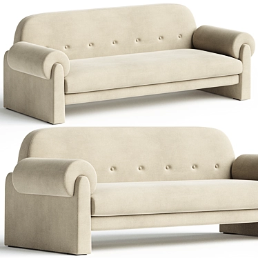 Modern Eco Burnt Orange Sofa 3D model image 1 