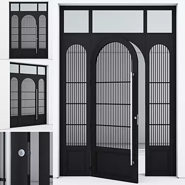 Sleek Aluminium 3D Door Design 3D model image 1 