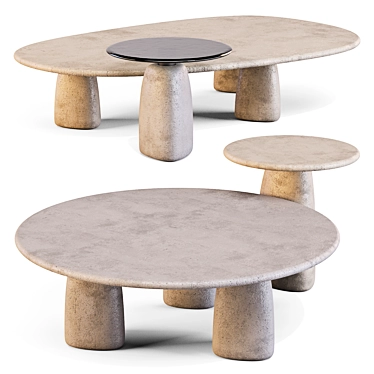 Strata Collection: Modern Mineral-inspired Tables 3D model image 1 