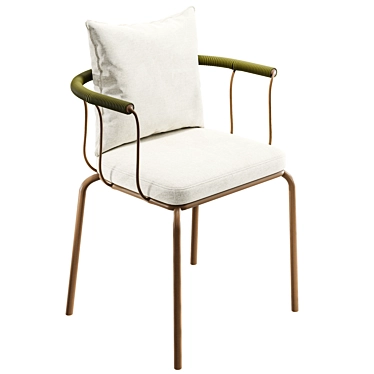 Modern Rope and Steel Chair 3D model image 1 