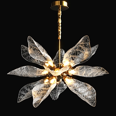 Nature-Inspired Walnut Leaf Chandelier 3D model image 1 