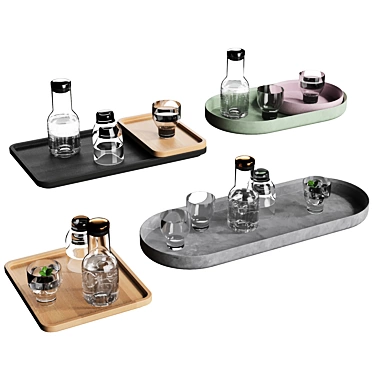 Stylish Decorative Tray Set 3D model image 1 