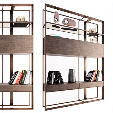  MOD Double-Sided Bookcase - Corona 2018 3D model image 1 