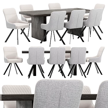 Elegant Dining Chair & Table 3D model image 1 