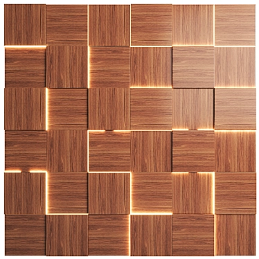 Wooden 3d wall panels with led light