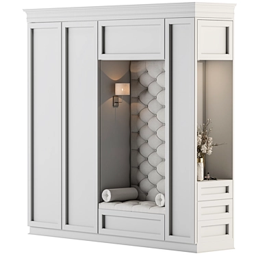 Sure, here is the translated product description from Russian: "Hallway 84 - White Wardrobe Entrance"

"White Entrance Wardrobe Modern Design 3D model image 1 