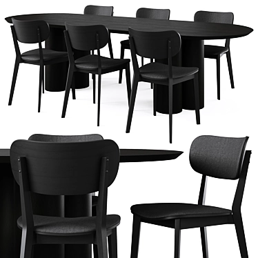 Modern Dining Set by Cazarina 3D model image 1 