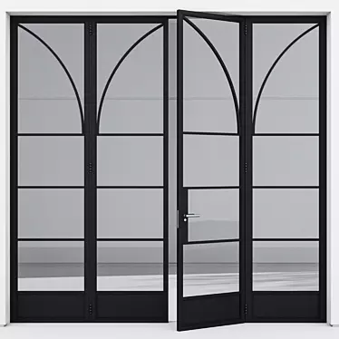 Sleek Aluminium Door Design 3D model image 1 