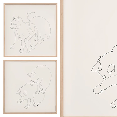 Modern Abstract Art Print 610x610mm 3D model image 1 