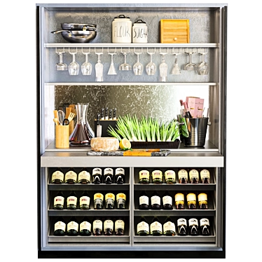 Kitchen & Wine Fridge Set 3D model image 1 