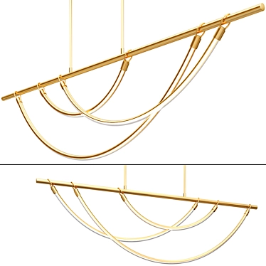 Sleek LED Linear Pendant Light 3D model image 1 