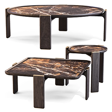 Italian Designer DUO Coffee Tables 3D model image 1 