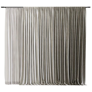 Refined Curtain 355 3D model image 1 