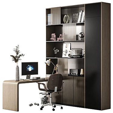 Modern Office Setup Bundle 3D model image 1 