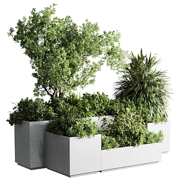 Concrete box plants on stand - set indoor 385 concrete dirt vase