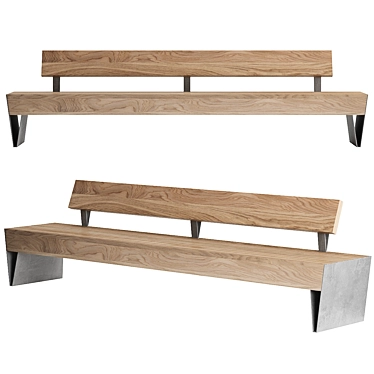 Blocq Urban Bench by Mmcite 3D model image 1 