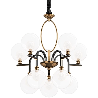 Elegant Clear Glass Pendant Chandelier 3D model image 1 