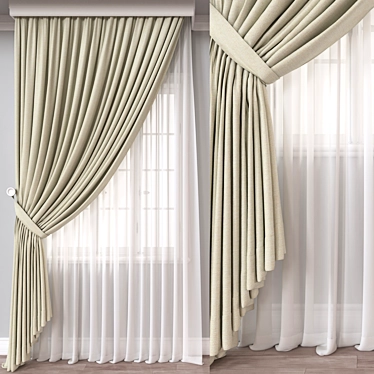  Adjustable Curtain 3D Model 3D model image 1 