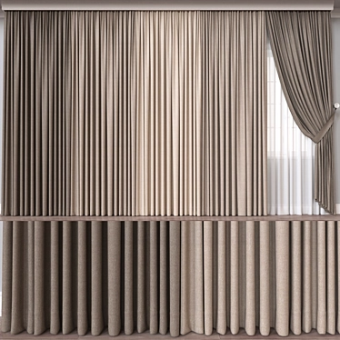  Versatile 3D Curtain Model 3D model image 1 