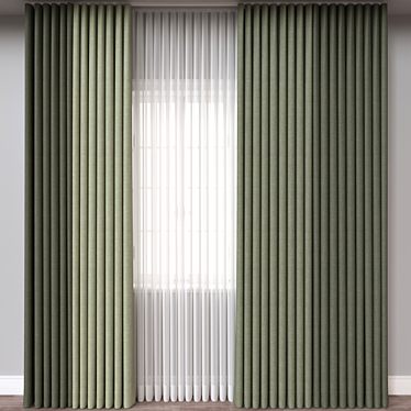 Stylish Curtain 3D Model 3D model image 1 