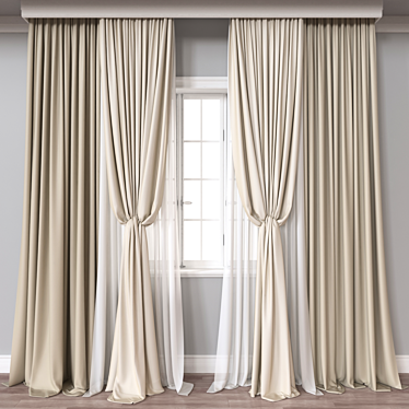 Modern 3D Curtain Model 722 3D model image 1 