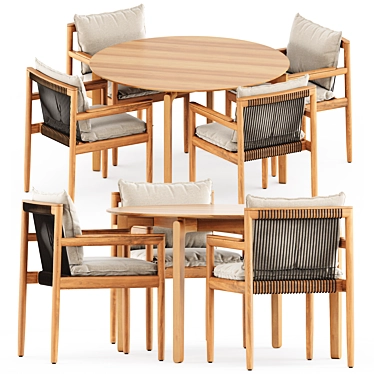 Luxury Dining Set: Saranac Chair & Leaf Table 3D model image 1 