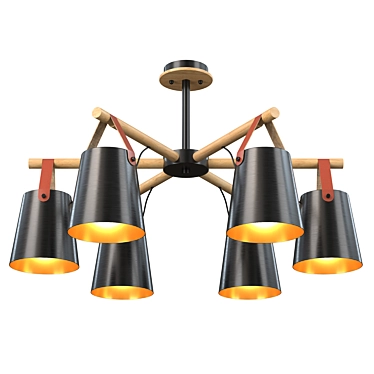 Modern Ceiling Light Fixture, Black 3D model image 1 