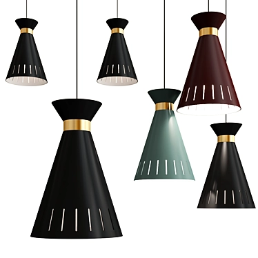 Sleek Noir Cone Pendant 3D model image 1 