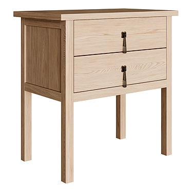 Albie Solid Wood Nightstand 3D model image 1 