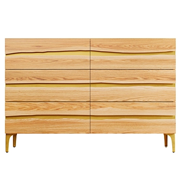 Live-Edge Prana Six-Drawer Dresser 3D model image 1 