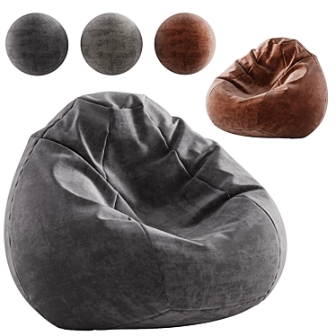 Colorful Bean Bag Chair Pouf 3D model image 1 