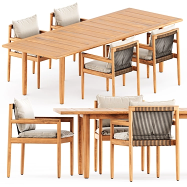 Outdoor Dining Set: Saranac Chair & Tibbo Table 3D model image 1 