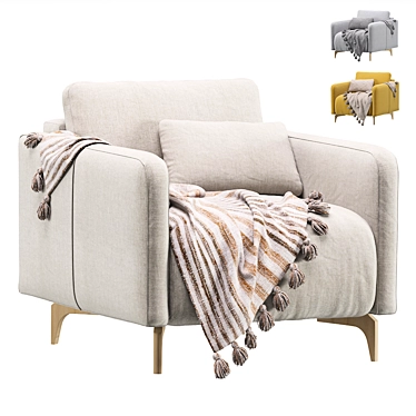 Lieri Mini Velvet Sofa-Bed 3D model image 1 