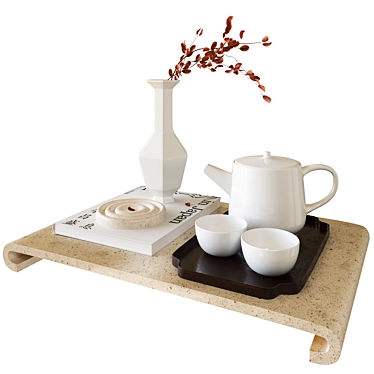 Japanese Tea Set in Style 3D model image 1 