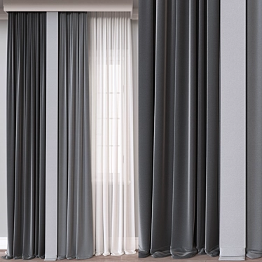  Modern 3D Curtain Model 3D model image 1 